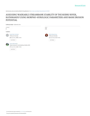 Más sobre Evaluación de la Estabilidad de la Ribera del Río Wadeable del Río Kodku.