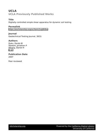 Más sobre Aparato de Corte Simple Controlado Digitalmente para Pruebas Dinámicas de Suelo.