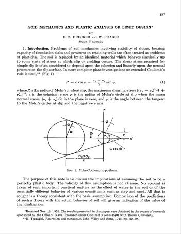 Más sobre Mecánica de Suelos y Análisis Plástico o Diseño Límite.