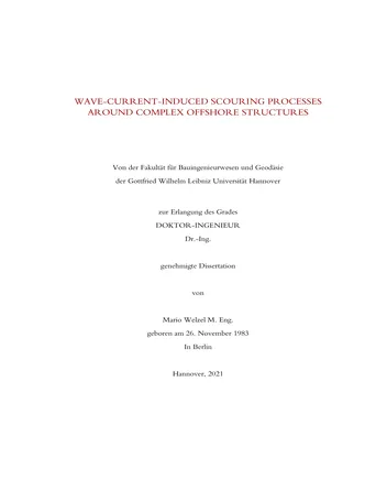Más sobre Procesos de Erosión Inducidos por Olas y Corrientes Alrededor de Complejas Estructuras Marinas.